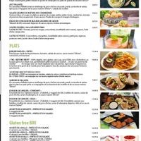 The menu at Tahina in Tours