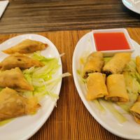Samosas and spring rolls at Fu's in Caernarfon