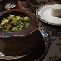 Tofu Curry and rice at Amarta Beach Cottage in Manggis