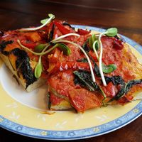 Pizza at Les Gourmandises Louca  in Quebec