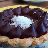 Chocolate tart at Les Gourmandises Louca  in Quebec