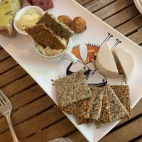 Sampler plate with beet pate, cashew cheese, hummus, sauerkraut and more! at Les Gourmandises Louca  in Quebec