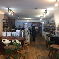 Inside the restaurant  at Les Gourmandises Louca  in Quebec