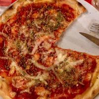 Gluten-free vegan Margarita pizza  at La Trattoria in Malmo