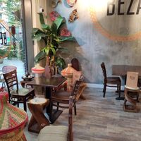 Both traditional Ethiopian tables and more familiar ones at Beza Ethiopian Food in South East London