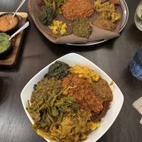 Small rice bowl and injera for one  at Beza Ethiopian Food in South East London