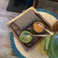 Spicy sauces  at Beza Ethiopian Food in South East London