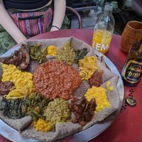 Injera sharing platter for two at Beza Ethiopian Food in South East London
