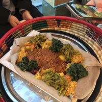 A huge sharing plate. Scrumptious! at Beza Ethiopian Food in South East London