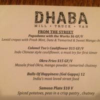 V is vegan page 2 at Dhaba in Kyneton
