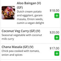 (V) means vegan at Dhaba in Kyneton