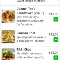 (V) means vegan at Dhaba in Kyneton