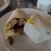 Breakfast burrito sub tempeh & tofu at Cafe Berlin in Columbia