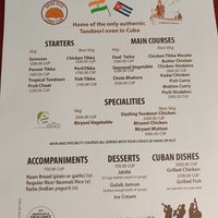 La carta en febrero 24 1€ = 300 cup at Buena Vista Curry Club in Havana