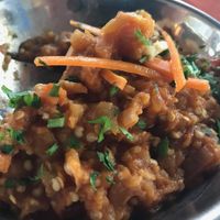 Eggplant dish at Buena Vista Curry Club at Buena Vista Curry Club in Havana