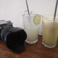 Lemonade and fresh pineapple juice at El Cafe in Havana