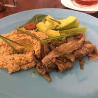 Sandwich contents on a day they didn’t have bread - flour shortage in Cuba at El Cafe in Havana