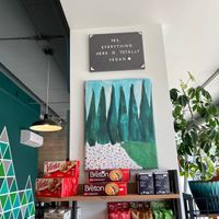 Cute sign that says Yes, everything here is totally vegan at Springhouse in Halifax