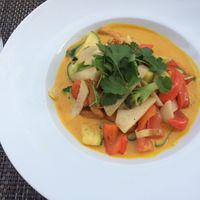 Thai curry, even if it’s not on the menu. Just ask and they’ll make it happen.  at Hotel Gasthaus and Restaurant zur Post in Klotten