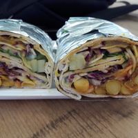 Chickpea Kati roll from Vaso Kitchen at GRUB in Manchester