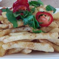 Masala chips from Vaso Kitchen at GRUB in Manchester