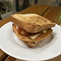 Mortadella Sandwich  at Padoca Vegan in Sao Paulo