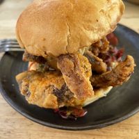 Mushroom slider  at Pip's The Railway Carriage Cafe in Ilminster