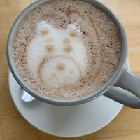 Hot chocolate- oat and soya milk available  at Pip's The Railway Carriage Cafe in Ilminster