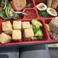 Agedashi tofu bento box which  at Tempura Japanese Cafe in Elsternwick