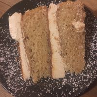 Biscotti butter cream cake at Down the Hatch in Liverpool