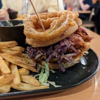 Bbq slaw burger at Down the Hatch in Liverpool