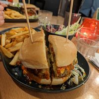 Mac n cheese burger at Down the Hatch in Liverpool