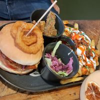 Lunch deal: burger, fries, and side at Down the Hatch in Liverpool