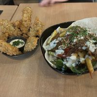 Frickles, loaded kebabish fries    at Down the Hatch in Liverpool