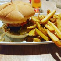 Mac and cheese burger at Down the Hatch in Liverpool