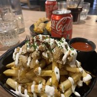 Chickn n bakn loaded fries   at Down the Hatch in Liverpool