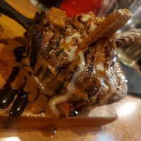 Biscoff cookie dough, look at that melty gooey goodness at Down the Hatch in Liverpool