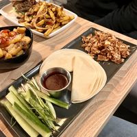 Duck pancakes (Woo tan menu)  at Down the Hatch in Liverpool