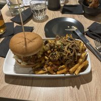 Mac burger   at Down the Hatch in Liverpool