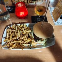Salt and pepper fella burger with salt and pepper fries at Down the Hatch in Liverpool