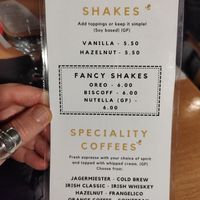 Dessert menu at Down the Hatch in Liverpool