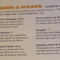 The burger choices at Down the Hatch in Liverpool