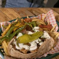 The Don with upgraded salt and pepper fries at Down the Hatch in Liverpool