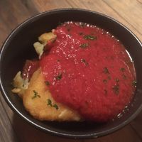 Hash brown and marinara sauce  at Down the Hatch in Liverpool