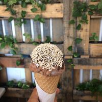 Chocolate with banana and nuts covered with amaranth at Vegan Parad-ice in Cruz De Huanacaxtle