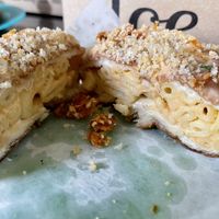 Bacon Mac and cheese  at Doe Donuts in Portland
