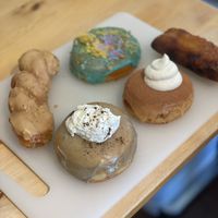Earl grey, tiramisu, birthday cake are AMAZING at Doe Donuts in Portland