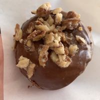 Almond, chocolate, and raspberry   at Doe Donuts in Portland