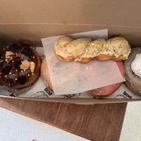 The Sundae, Salted Vanilla Bean, Doe! Lemon Poppyseed Twist, Portland Fog  at Doe Donuts in Portland