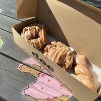 Banana fluffernutter fritter😄 at Doe Donuts in Portland